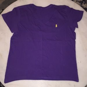 Polo by Ralph Lauren purple v neck T-shirt